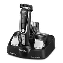 Aparador de Pelos Mondial Super Groom 11 11 em 1 Lâminas em Aço Inox 5W Preto/Prata Bivolt - BG-05 Aparador de Pelos Mondial Super Groom 11 11 em 1 Lâminas em Aço Inox 5W Preto/Prata Bivolt - BG-05