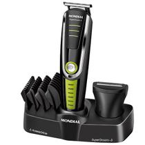 Aparador de Pelos Mondial SUPERGROOM-6 BG-04 6 Watts Recarregavel Bivolt - Preto/Verde