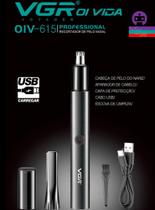 Aparador de Pelos Nasal VGR615, 2 em 1, Recarregável e Impermeável
