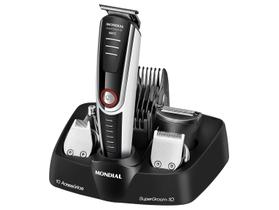 Aparador de Pelos Super Groom 10 BG-08 Mondial 6W Bivolt Preto e Branco