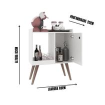 Aparador De Sala Buffet Madeira Pequeno Industrial Retro Adega Pés Palito 1 Porta Linus