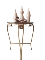 Aparador De Sala Meia Lua Dourado Com Vidro