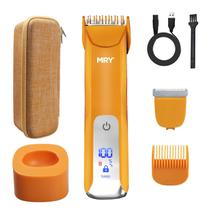 Aparador de virilha MRY para homens e mulheres Ipx6 à prova d'água de carregamento USB/aparador elétrico de lâmina leve e cerâmica para homens e mulheres para tratamento púbico/corpo/virilha/rosto/pernas/facial (cor laranja)