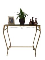 Aparador Decorativo De Ferro Tampo De Vidro 80 Cm Largura