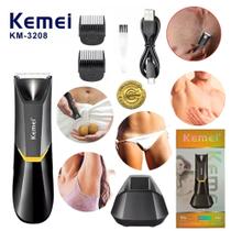Aparador Desmatador de Pelos KM-3208 Lamina Ceramica Anti-corte P/ Homens e Mulheres