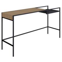 Aparador Dinâmico Industrial York Artesano 140 cm (largura) em MDP Hanover com Nicho Aço Preto