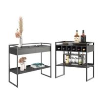 Aparador e Balcao Industrial Rosana Preto Onix