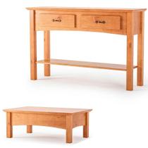 Aparador E Mesa De Centro 100% Madeira Bella Carvalho Fosco Aparador E Mesa De Centro 100% Madeira Bella Carvalho Fosco