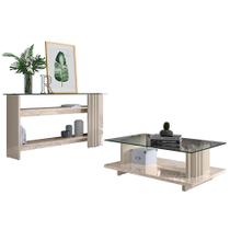 Aparador e Mesa de Centro Frizz com Tampo de Vidro - Madetec