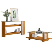 Aparador e Mesa de Centro Frizz com Tampo de Vidro - Madetec