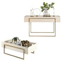 Aparador e Mesa de Centro Petri Off White DJ Móveis Aparador e Mesa de Centro Petri Off White DJ Móveis