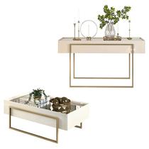 Aparador e Mesa de Centro Petri Off White DJ Móveis Aparador e Mesa de Centro Petri Off White DJ Móveis