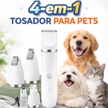 Aparador Elétrico 4 em 1 USB Recarregável Tosar Cachorro Profissional Para Animais Pet De Corte