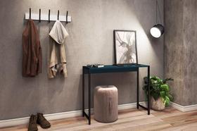 Aparador Estante Estilo Industrial Metalão E Mdf 94cm Azul Petróleo