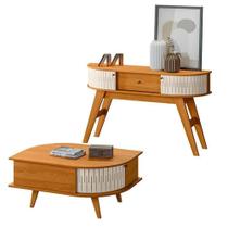 Aparador Estoril E Mesa De Centro Indianápolis Cinamomo Off White Madetec