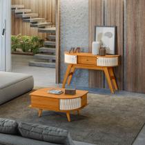 Aparador Estoril + Mesa de Centro Indianápolis - Cinamomo/Off White - Madetec Aparador Estoril + Mesa de Centro Indianápolis - Cinamomo/Off White - Madetec