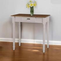 Aparador Farmhouse para Sala com Pés Torneados 1 Gaveta - Nude com tampo Imbuia Glazer - Puxador PZ 32