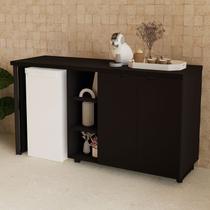 Aparador Frigobar Embutir Esquerdo Armário 2 Portas com Pés em Metal Corporate