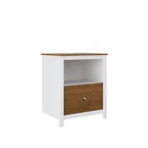 Aparador Gabinete Moderno Artemobili 64 cm 1 Gaveta Cor Branco e Garapa