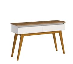 Aparador Hall de Entrada Bancada Sala de Estar Buffet Balcão Jantar Armário Cozinha Cantinho do Café Classic 1.36 Imcal Offwhite/Freijó