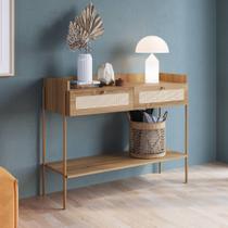 Aparador Heitor 2 Gavetas 103cm Palhinha Pés metálicos Oslo Artesano