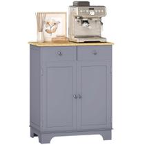Aparador HOMCOM Gris 68x40x85 cm Madera Maciza