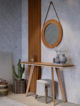 Aparador Ibiza Com Espelho e Painel Decorativo Ripado Tebarrot Móveis Off White Nature Aparador Ibiza Com Espelho e Painel Decorativo Ripado Tebarrot Móveis Off White Nature