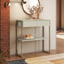 Aparador Industrial 2 Gavetas MDP Off White Ouro Velho 80cm Dijon