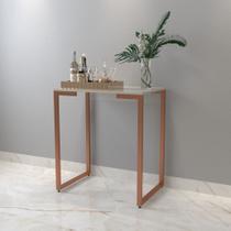 Aparador Industrial 68cm x 45cm x 90cm Pés Cobre - Off-White