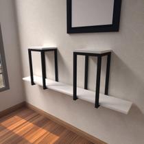 Aparador industrial branco off white moderno cantinho café escritorio simples bancada suspensa Aparador industrial branco off white moderno cantinho café escritorio simples bancada suspensa