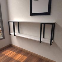 Aparador industrial branco off white moderno cantinho café escritorio simples bancada suspensa