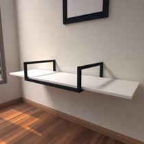 Aparador industrial branco off white moderno cantinho café escritorio simples bancada suspensa