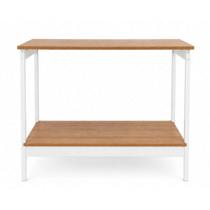 Aparador Industrial Buffet Sala Mesa Cantinho De Café 2 Prateleiras Madeira E Aço Nair Camaleão Cor:Branco/Pés Pretos Aparador Industrial Buffet Sala Mesa Cantinho De Café 2 Prateleiras Madeira E Aço Nair Camaleão Cor:Branco/Pés Pretos