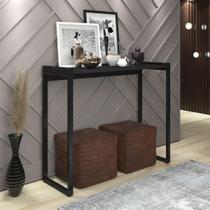 Aparador Industrial Ferro Lateral 90cm Balcão Preto Sala Quarto Escritório Multiuso Decorativo Minimalista Cozinha Corredor Decoração
