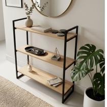 Aparador Industrial Loft com 3 Prateleiras: Estilo e Funcionalidade para Seu Ambiente Tauari/Preto