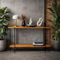 Aparador Industrial Madeira IMBUIA E Ferro Para Sala Hall Entrada Gourmet Moderno Loft