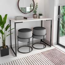 Aparador Industrial Mesa Buffet Balcão MDF Pé Preto 90X35 Tomar Café Hall de Entrada Aparador Industrial Mesa Buffet Balcão MDF Pé Preto 90X35 Tomar Café Hall de Entrada