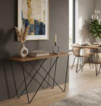 Aparador Industrial Moderno Tampo Madeira MDF Naturale Base Aço Carbono Preto Hall de entrada, corredor, sofisticação Luxo Hórus Aparador Industrial Moderno Tampo Madeira MDF Naturale Base Aço Carbono Preto Hall de entrada, corredor, sofisticação Luxo Hórus