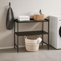 Aparador Industrial Para Lavanderia Com 2 Prateleiras Londres - JM3 Móveis Cor:Preto/Preto