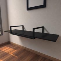 Aparador industrial preto moderno cantinho café escritorio simples bancada suspensa