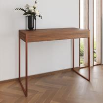 Aparador Industrial Retangular Califórnia Amêndoa 137X40Cm Base Cobre Cor: Amendoa Aparador Industrial Retangular Califórnia Amêndoa 137X40Cm Base Cobre Cor: Amendoa