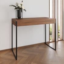 Aparador Industrial Retangular Califórnia Amêndoa 137X40Cm Base Ferro Preto Cor: Amendoa Aparador Industrial Retangular Califórnia Amêndoa 137X40Cm Base Ferro Preto Cor: Amendoa