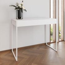 Aparador Industrial Retangular Califórnia Branco 137X40Cm Base Ferro Branco Cor: Branco Aparador Industrial Retangular Califórnia Branco 137X40Cm Base Ferro Branco Cor: Branco