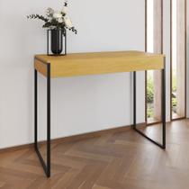 Aparador Industrial Retangular Califórnia Canela 137x40cm Base Ferro Preto