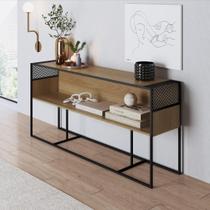 Aparador Industrial Retrô com Nicho Madeira/Aço 160cm York