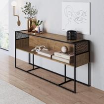 Aparador Industrial Retrô com Nicho Madeira/Aço 160cm York