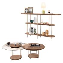 Aparador Infinity E Kit Mesa De Centro Sky Castanho Hb Móveis