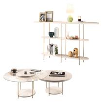 Aparador Infinity e Kit Mesa de Centro Sky Off White HB Móveis