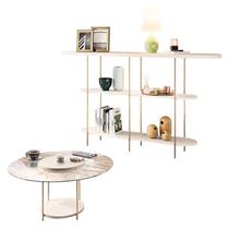 Aparador Infinity e Mesa de Centro Sky com Tampo de Vidro Off White HB Móveis