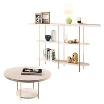 Aparador Infinity e Mesa de Centro Sky Off White HB Móveis